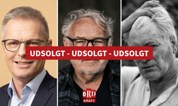 Portrætter af Flemming Møller, Niels Hausgaard og Evanthore Vestergaard